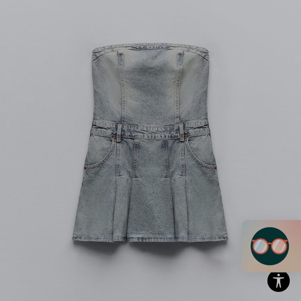 Zara denim strapless mini dress